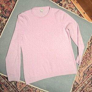 Pale Pink/Lavender Cashmere LL Bean Sweater, Size L